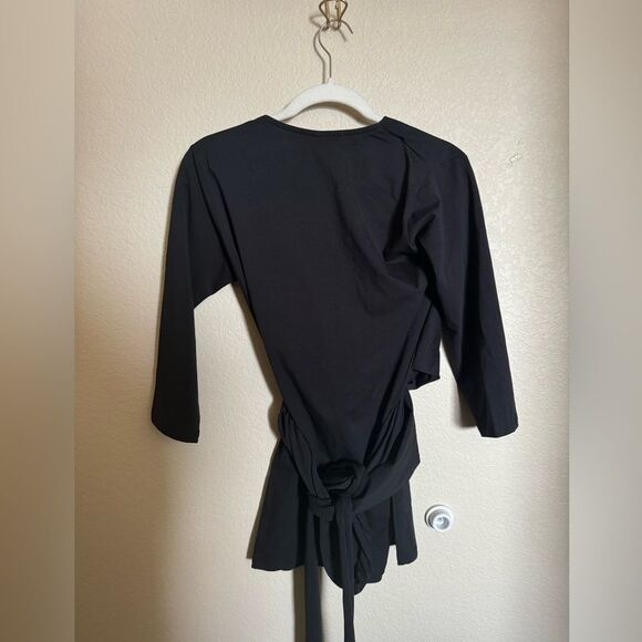 Nothing fits but wrap shirt black sz l/xl maternity nursing 3/4 Sleeve - Picture 3 of 4